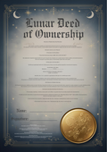 Own Land on the Moon Certificate - Novelty Gift - Digital Download