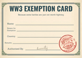WW3 Exemption Cards - Digital Download